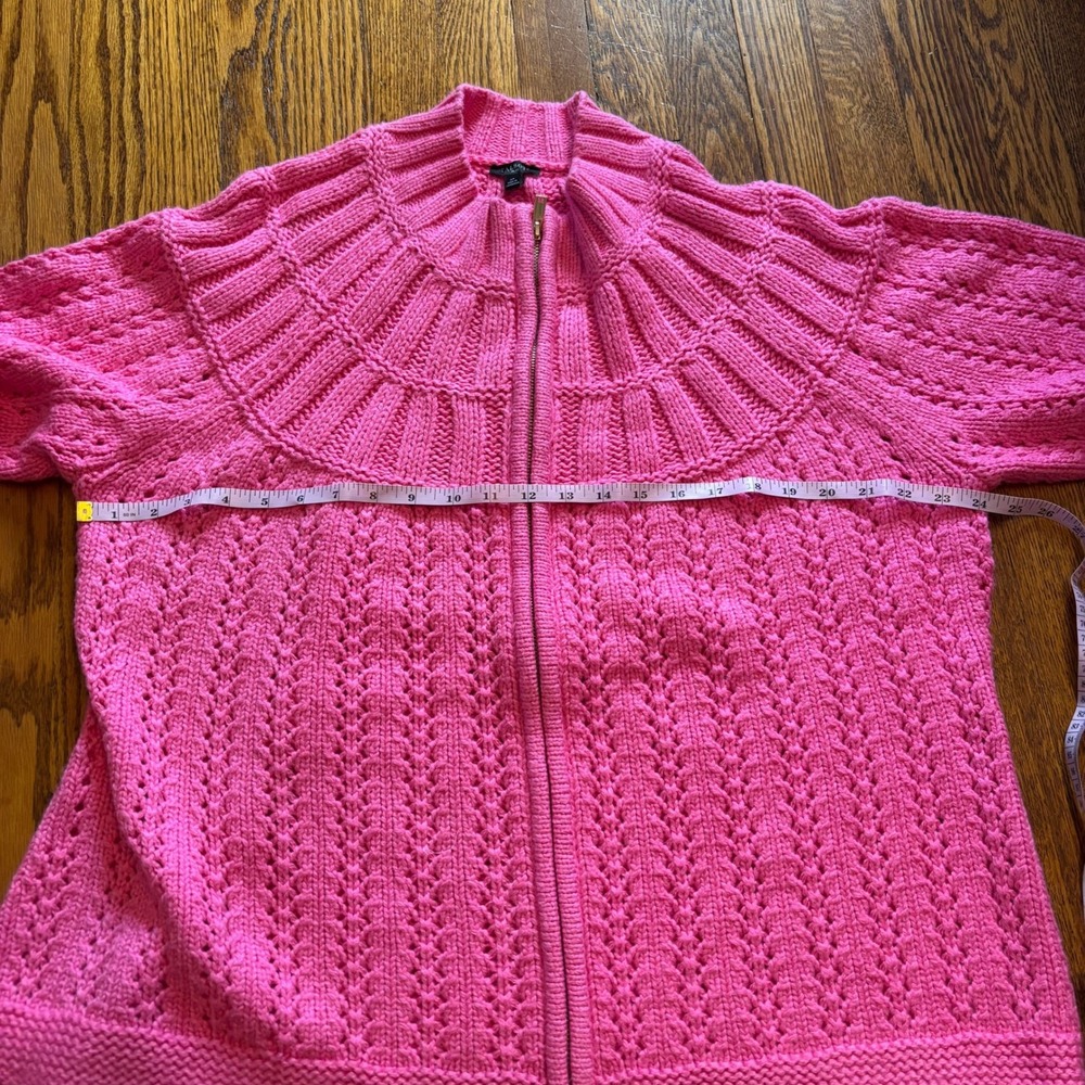 NEW NWT Talbots Pink Knit Zip-Front Cardigan 2X - Picture 6 of 7
